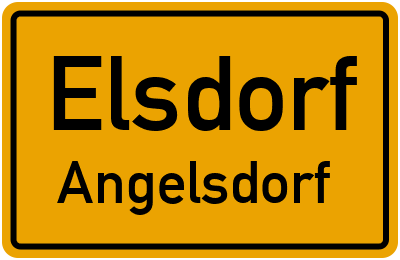Ortsschild Elsdorf Angelsdorf