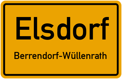 Straßenverzeichnis Elsdorf Berrendorf-Wüllenrath