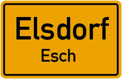 Ortsschild Elsdorf Esch