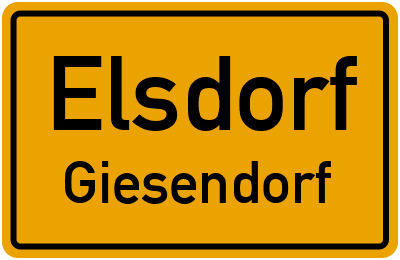 Ortsschild Elsdorf Giesendorf