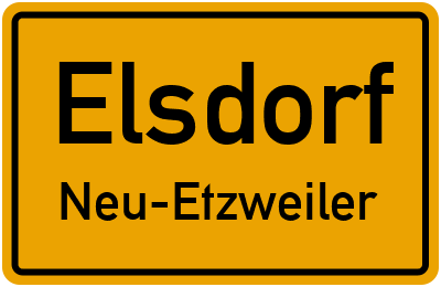 Ortsschild Elsdorf Neu-Etzweiler