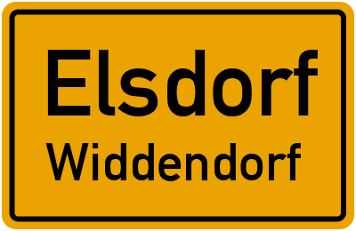 Ortsschild Elsdorf Widdendorf