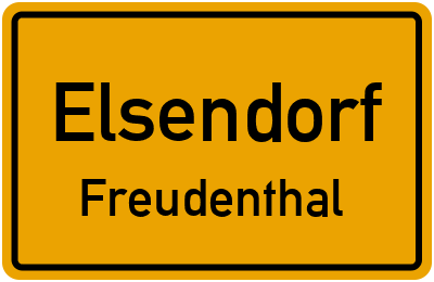 Ortsschild Elsendorf Freudenthal