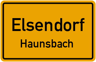 Ortsschild Elsendorf Haunsbach