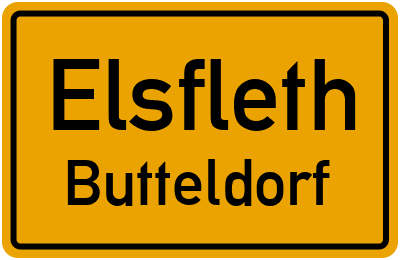 Ortsschild Elsfleth Butteldorf