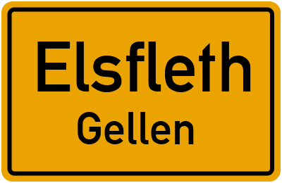 Ortsschild Elsfleth Gellen