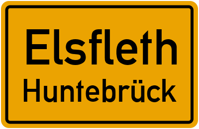 Ortsschild Elsfleth Huntebrück