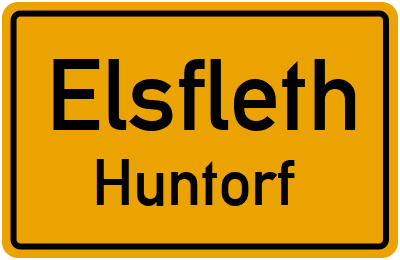 Ortsschild Elsfleth Huntorf
