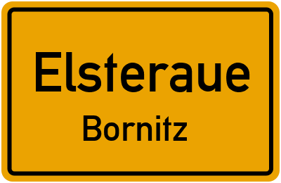 Ortsschild Elsteraue Bornitz