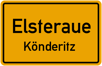 Ortsschild Elsteraue Könderitz
