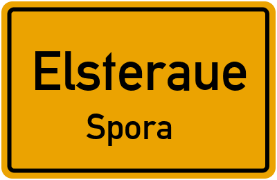 Ortsschild Elsteraue Spora