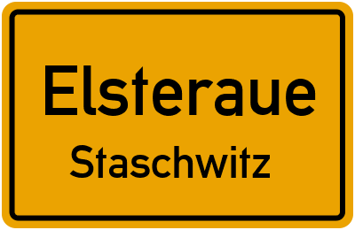 Ortsschild Elsteraue Staschwitz