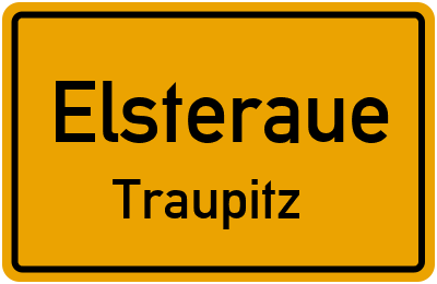 Ortsschild Elsteraue Traupitz