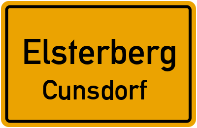 Ortsschild Elsterberg Cunsdorf