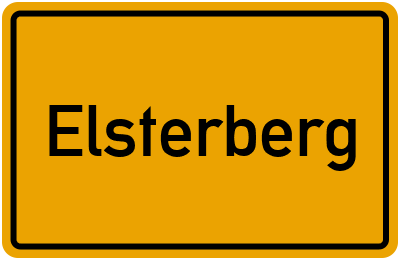Ortsschild von Elsterberg in Sachsen