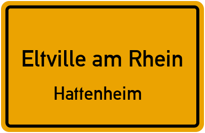 Ortsschild Eltville am Rhein Hattenheim