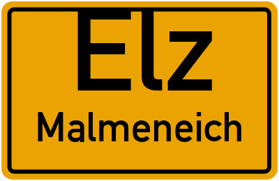 Ortsschild Elz Malmeneich