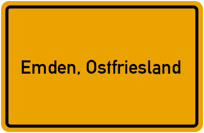 Ortsschild von Stadt Emden, Ostfriesland in Niedersachsen