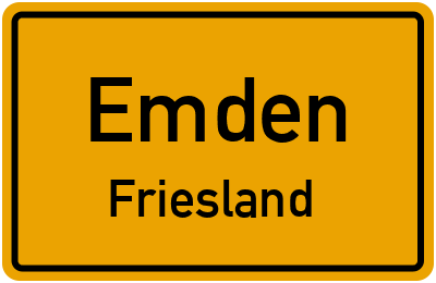 Ortsschild Emden Friesland