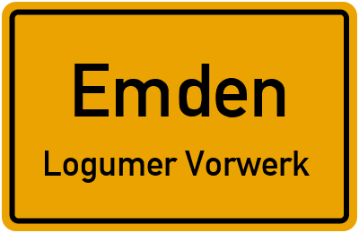 Ortsschild Emden Logumer Vorwerk