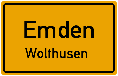 Ortsschild Emden Wolthusen