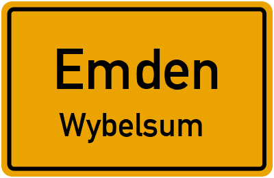 Ortsschild Emden Wybelsum