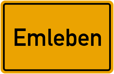 Ortsschild von Gemeinde Emleben in Thüringen