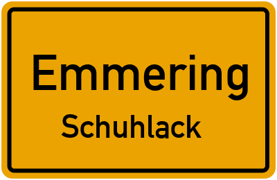 Ortsschild Emmering Schuhlack