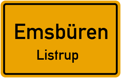 Straßenverzeichnis Emsbüren Listrup