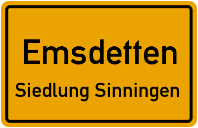 Straßenverzeichnis Emsdetten Siedlung Sinningen