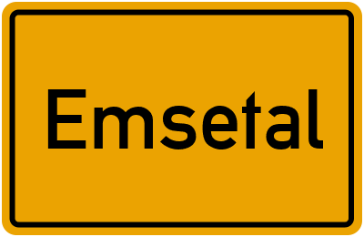 Ortsschild von Gemeinde Emsetal in Thüringen