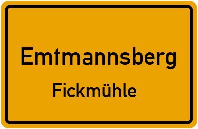 Straßenverzeichnis Emtmannsberg Fickmühle