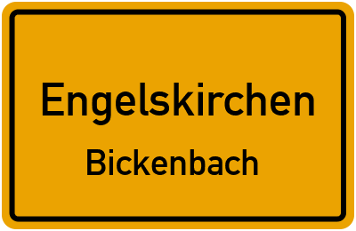 Straßenverzeichnis Engelskirchen Bickenbach