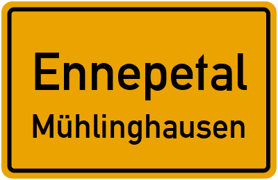 Ortsschild Ennepetal Mühlinghausen