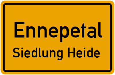 Ortsschild Ennepetal Siedlung Heide