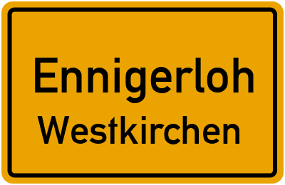 Ortsschild Ennigerloh Westkirchen