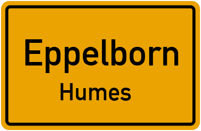 Ortsschild Eppelborn Humes