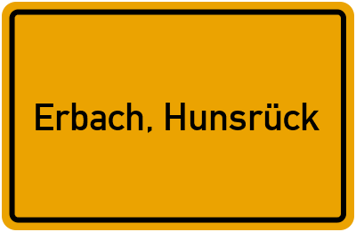 Ortsschild von Gemeinde Erbach, Hunsrück in Rheinland-Pfalz