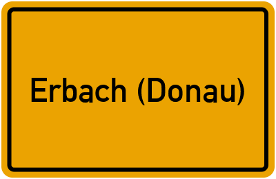 Ortsschild von Stadt Erbach (Donau) in Baden-Württemberg
