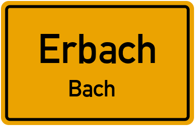 Ortsschild Erbach Bach