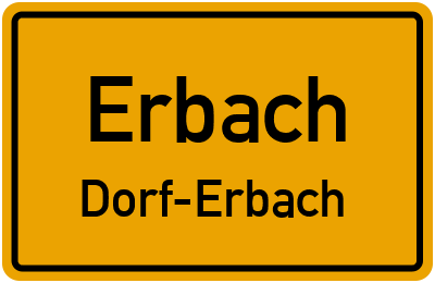 Ortsschild Erbach Dorf-Erbach