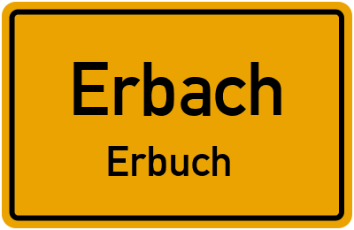 Ortsschild Erbach Erbuch