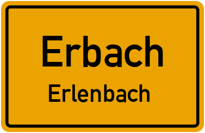 Ortsschild Erbach Erlenbach