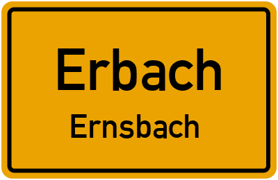 Ortsschild Erbach Ernsbach