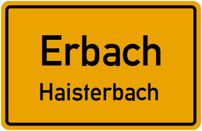 Ortsschild Erbach Haisterbach