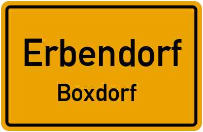Ortsschild Erbendorf Boxdorf