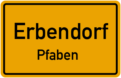 Ortsschild Erbendorf Pfaben