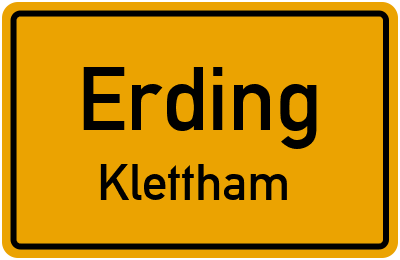 Ortsschild Erding Klettham
