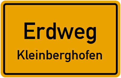 Ortsschild Erdweg Kleinberghofen