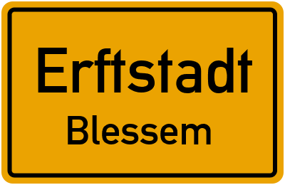 Ortsschild Erftstadt Blessem